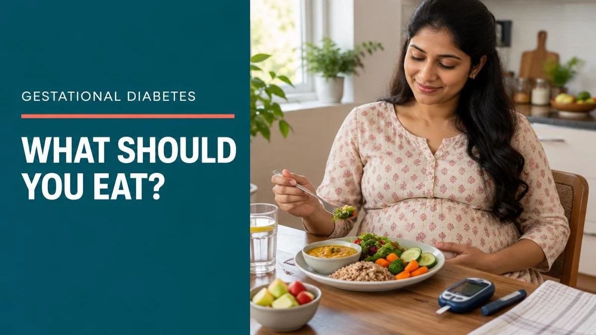 A pregnant woman preparing healthy food, representing diabetes diet.