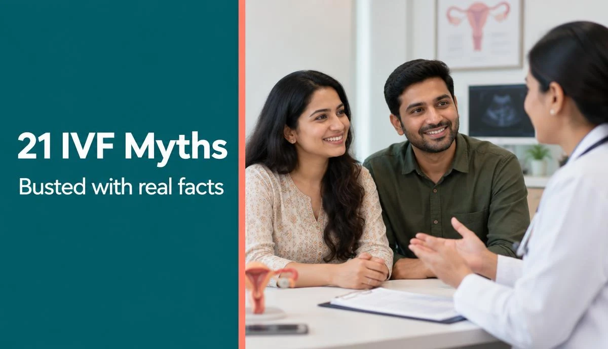 A digital checklist comparing IVF myths and facts on a tablet screen.