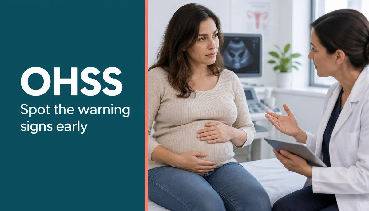 A fertility doctor reviewing safe ovarian stimulation scans with an IVF patient.