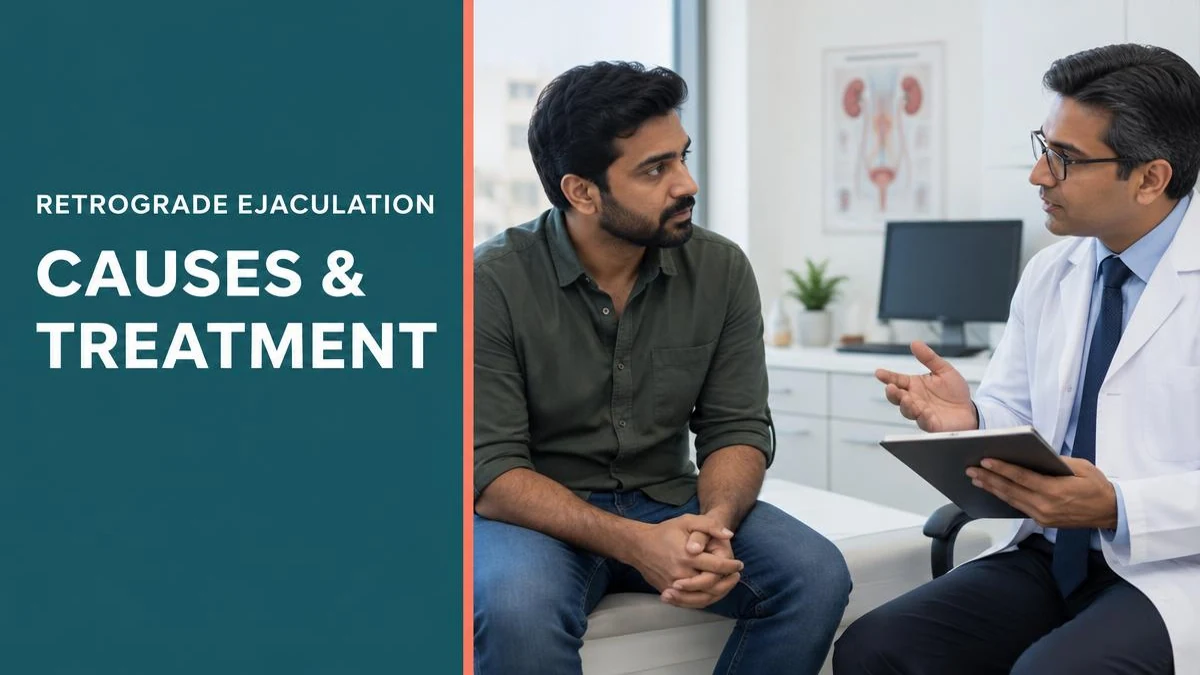 A doctor discussing retrograde sperm extraction options with a patient.