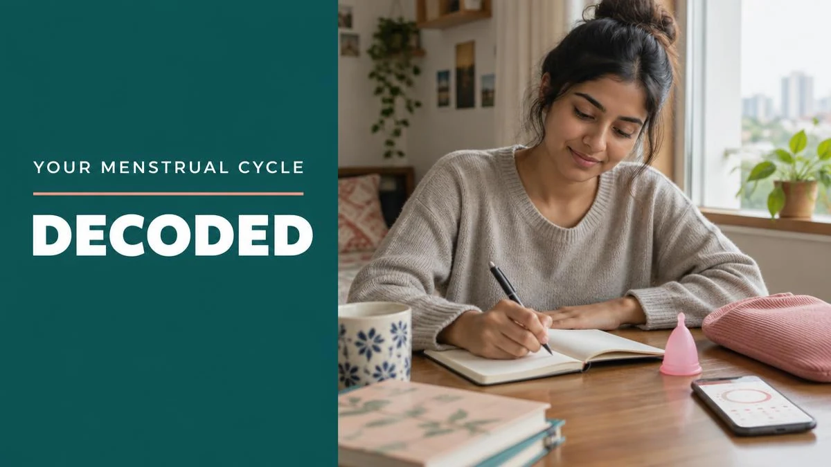A medical graphic illustrating the phases of the menstrual cycle.