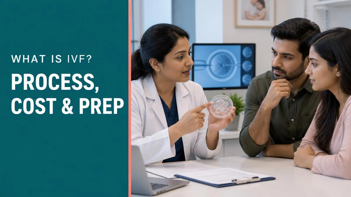 A medical professional examining embryo development reports in a laboratory setting.